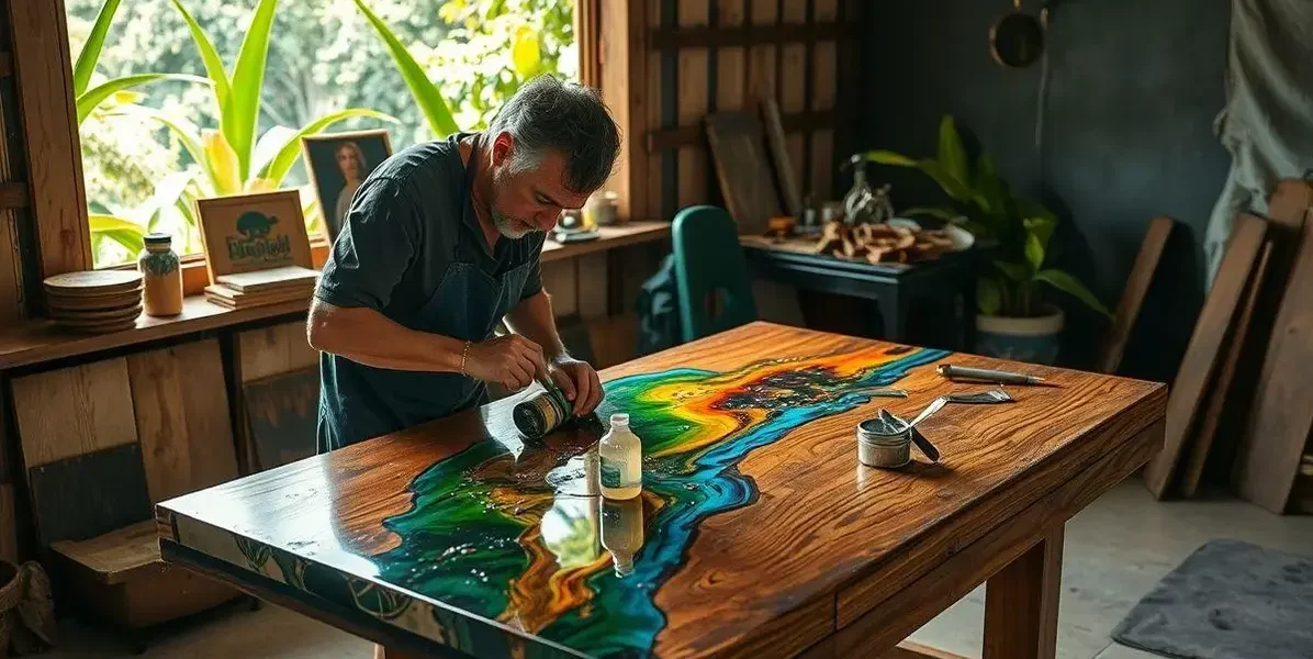 Aplicador de resina em mesa rio claro