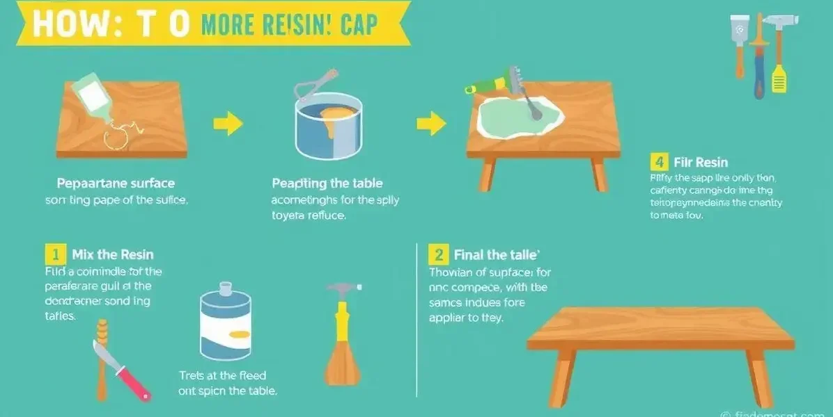 Aplicação de resina em mesa