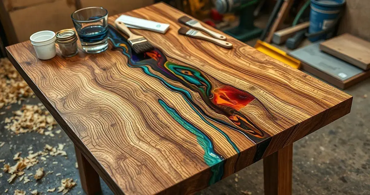 Aprenda a fazer mesas de madeira com resina