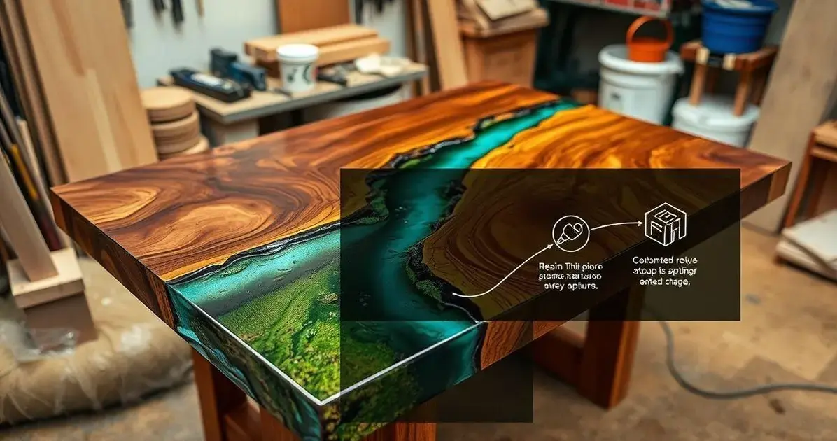 Aprenda a fazer mesas de madeira com resina