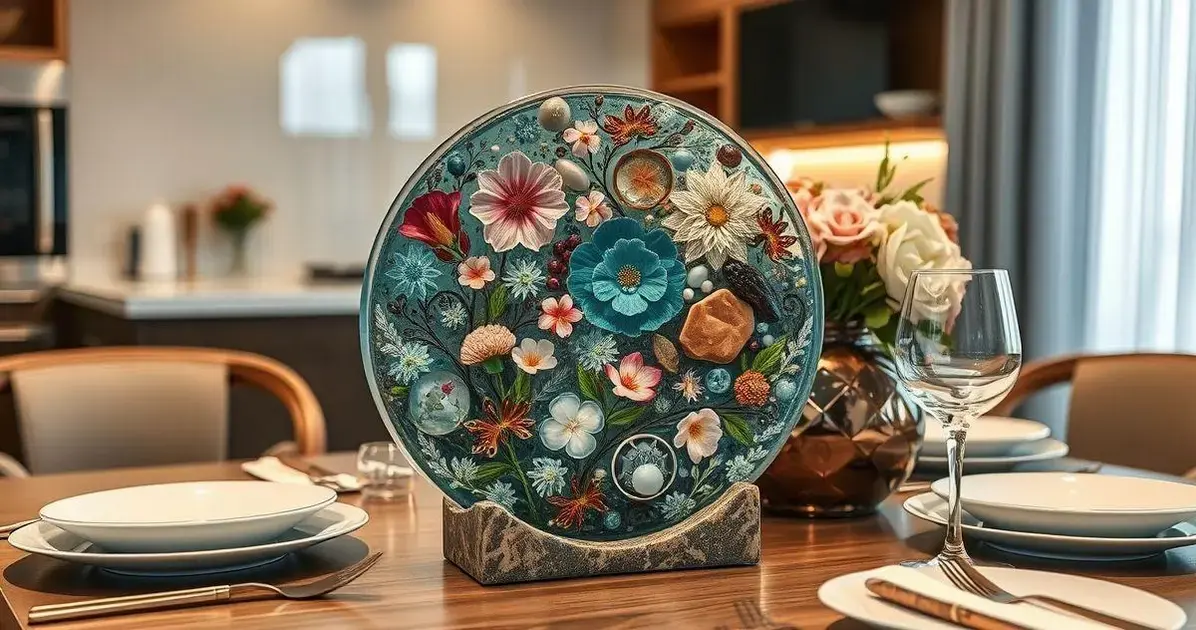 Artesanato de mesa em resina Artesanato de mesa em resina