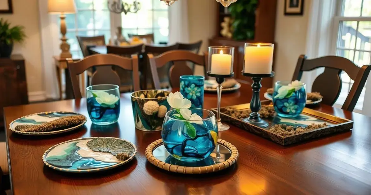 Artesanato de mesa em resina Artesanato de mesa em resina