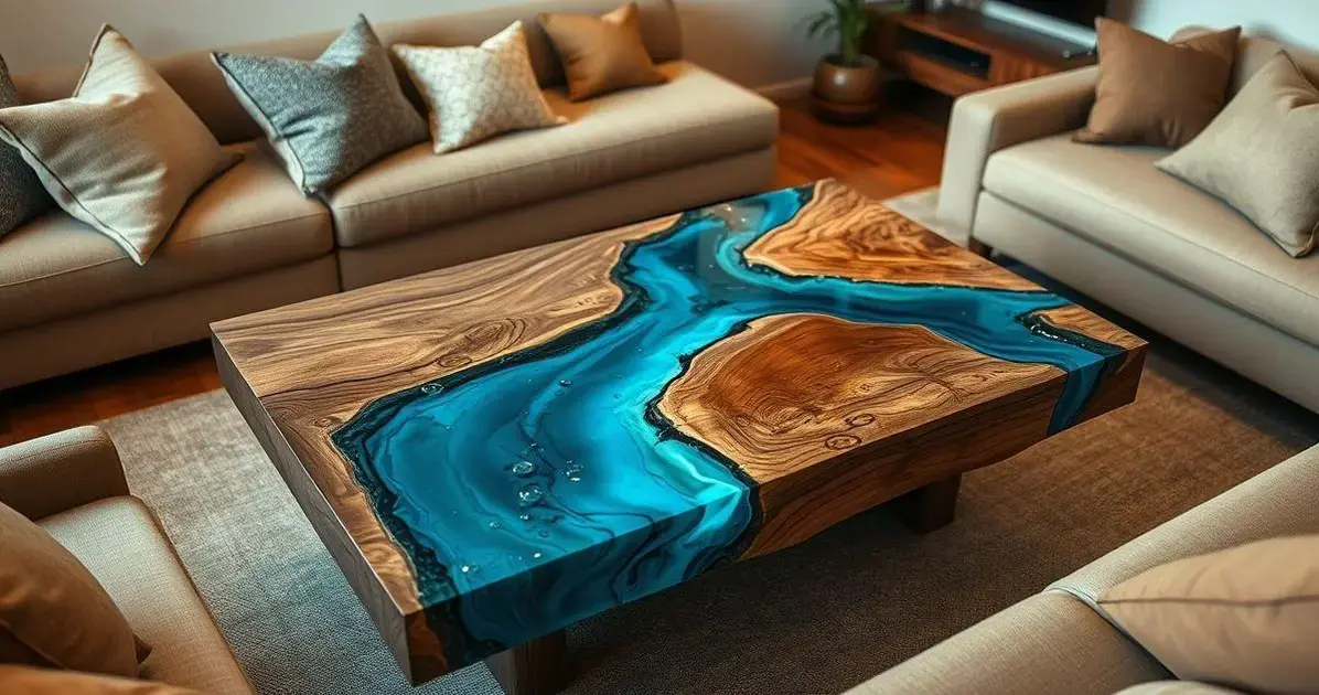 As primeiras mesas resina e madeira efeito de rio As primeiras mesas resina e madeira efeito de rio