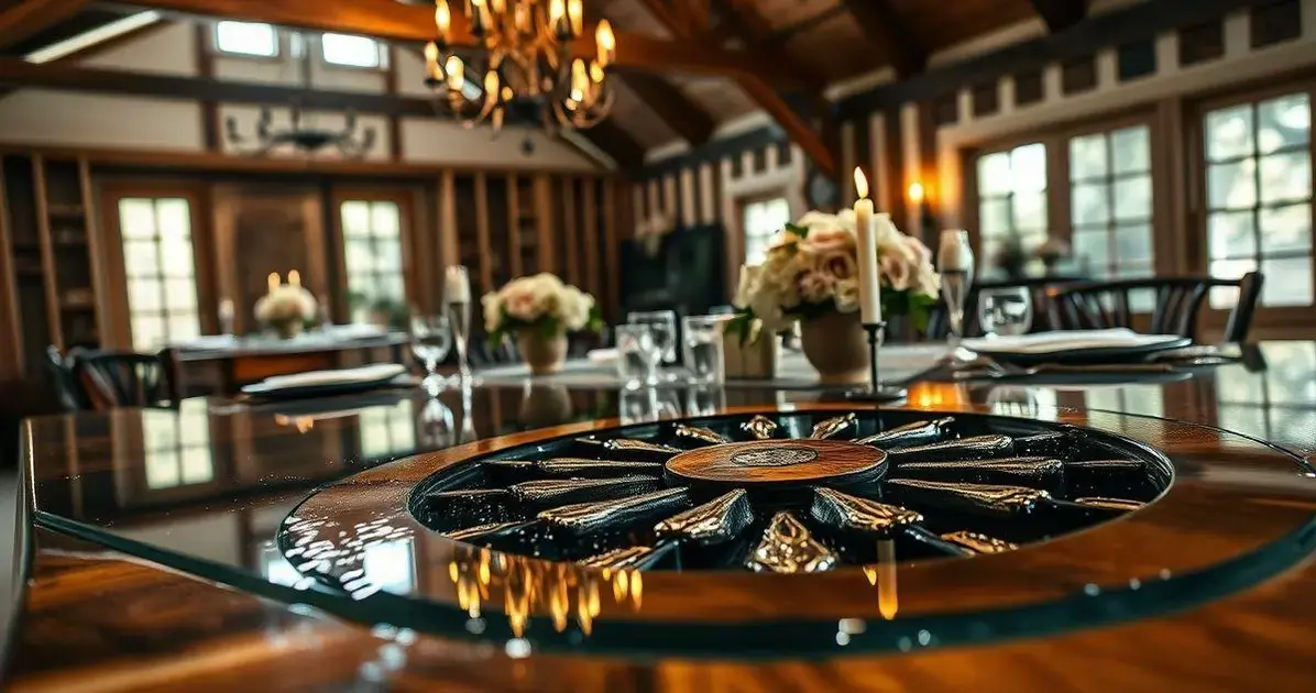 Mesa resinada roda de carroça