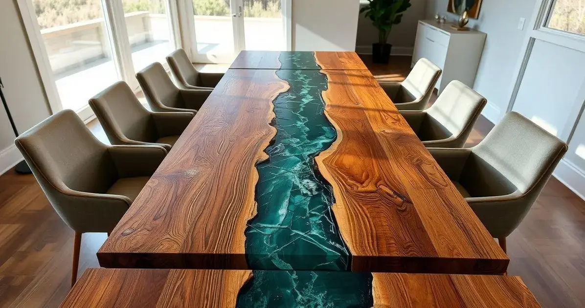 Mesas de madera con resina epoxi
