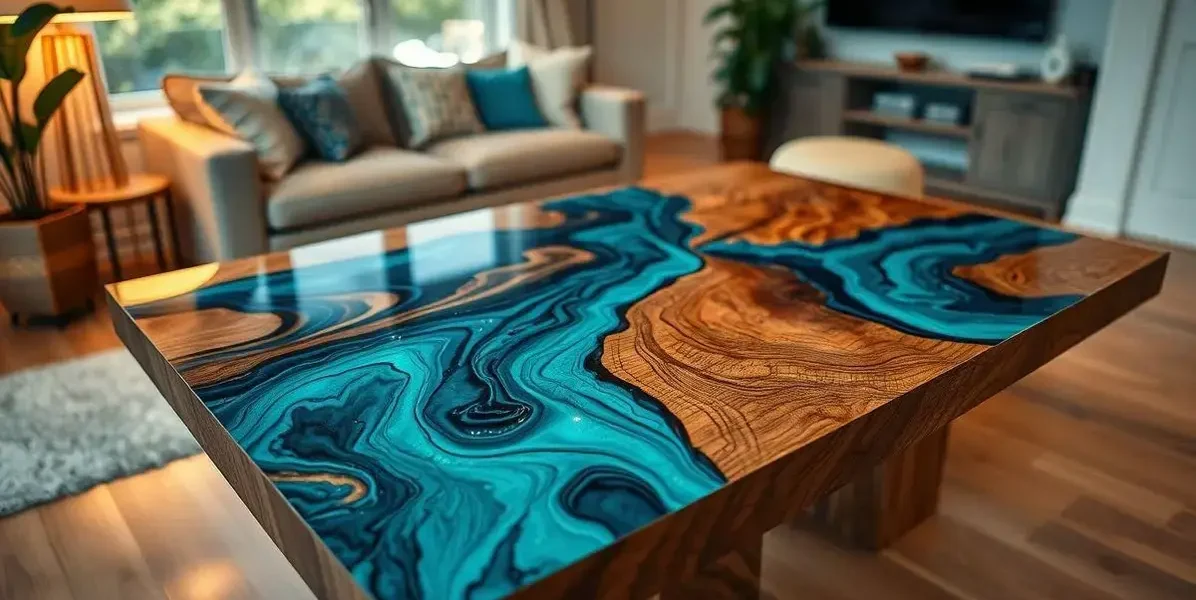 Mesas de madera con resina epoxi