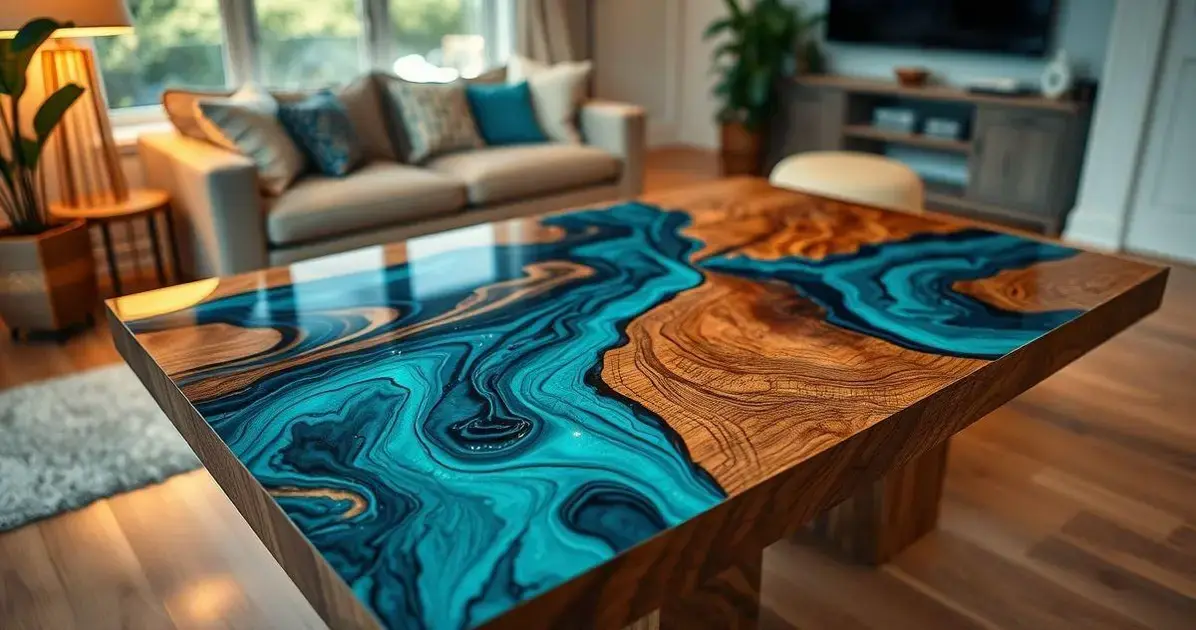 Mesas de madera con resina epoxi