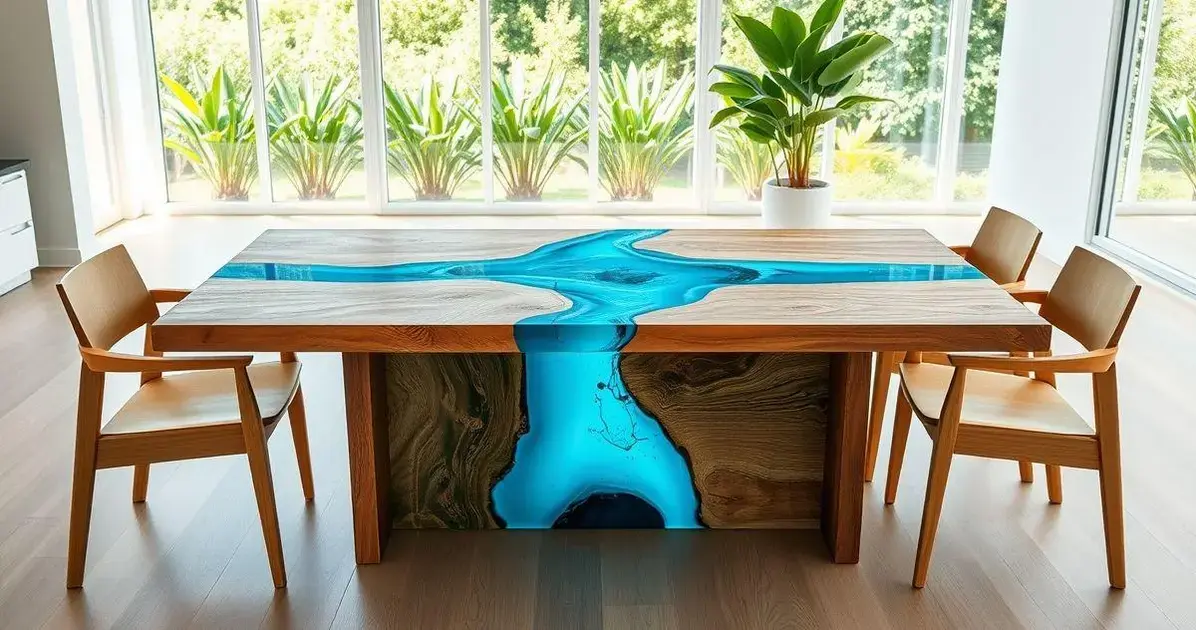 Mesas de resina de epoxi