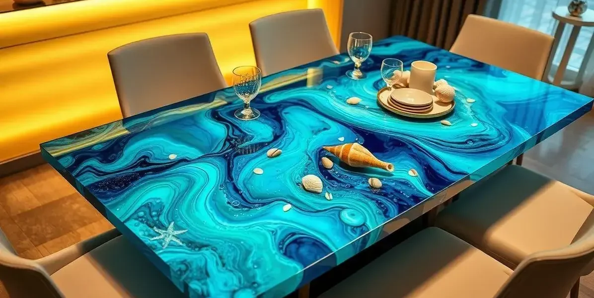 Mesas de resina fotos