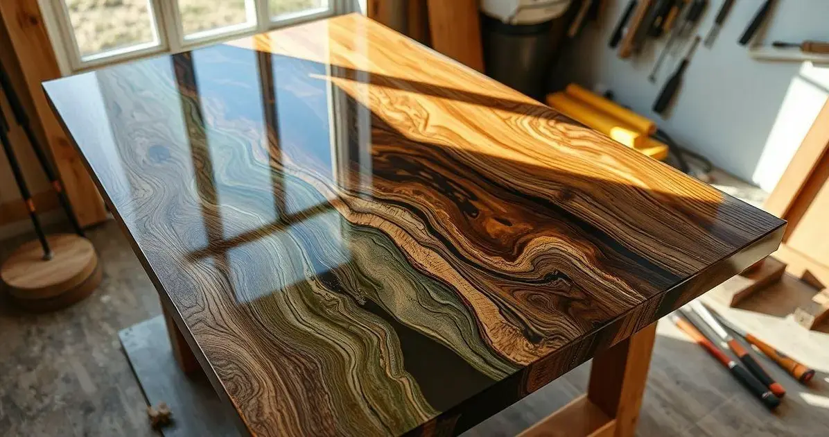 Passo a passo mesa de madeira com resina Passo a passo mesa de madeira com resina