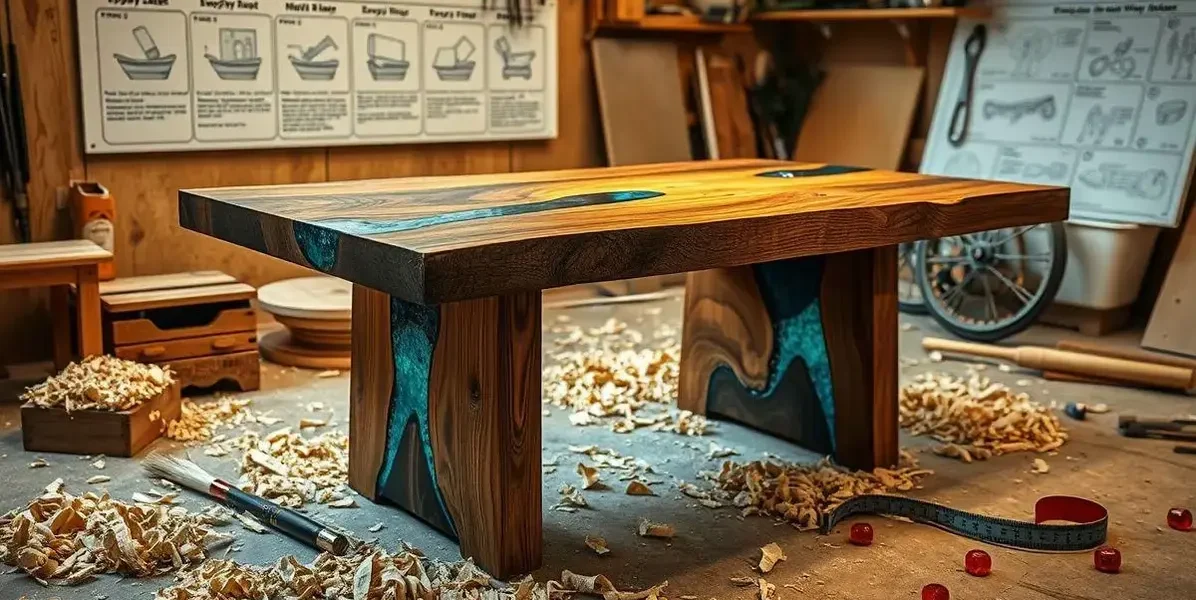 Passo a passo mesa de madeira com resina