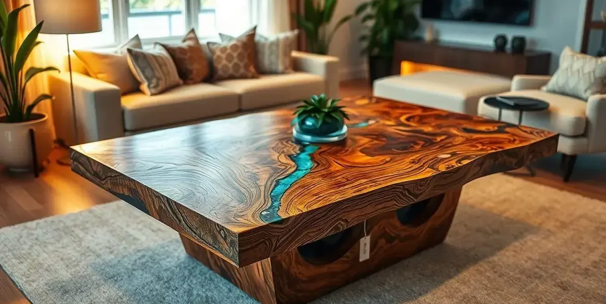 Preço mesa de madeira com resina