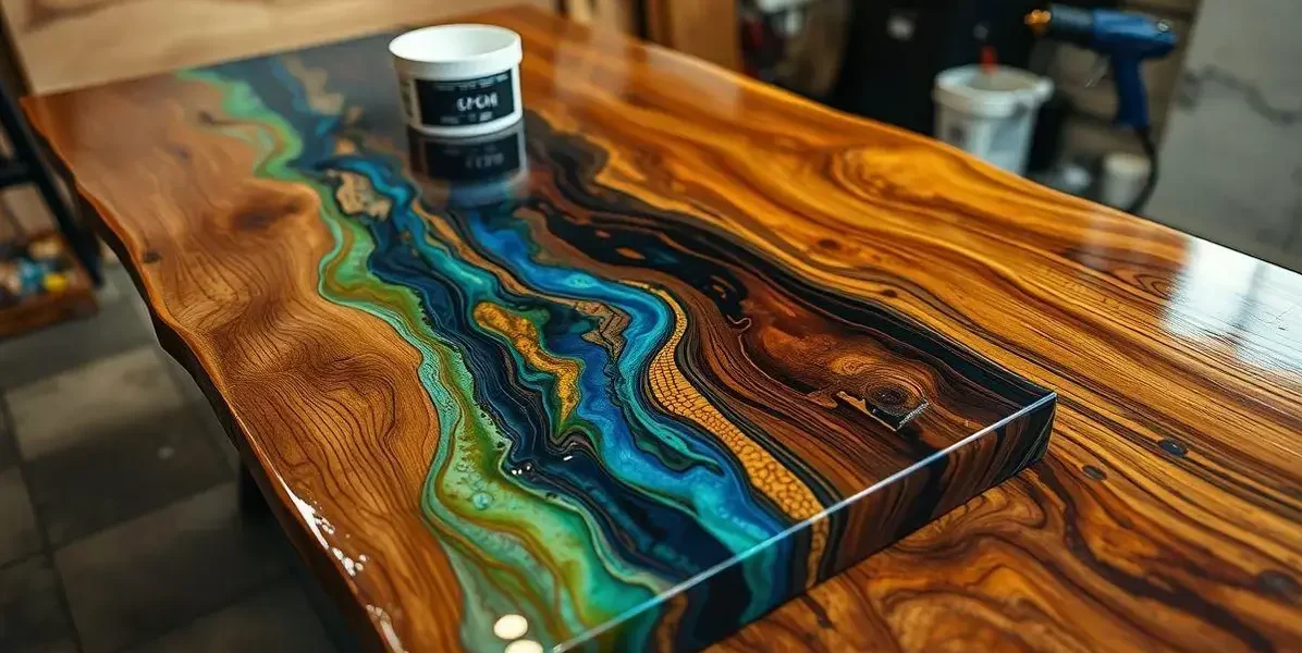 Resina epoxi para mesas de madeira
