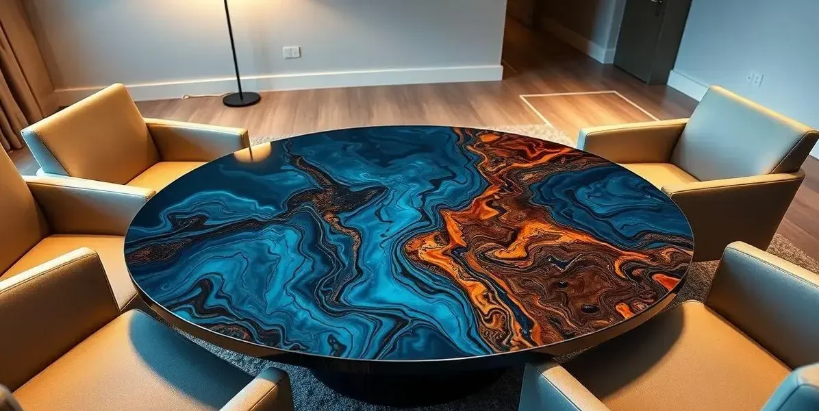 Valor de mesa com resina epoxi