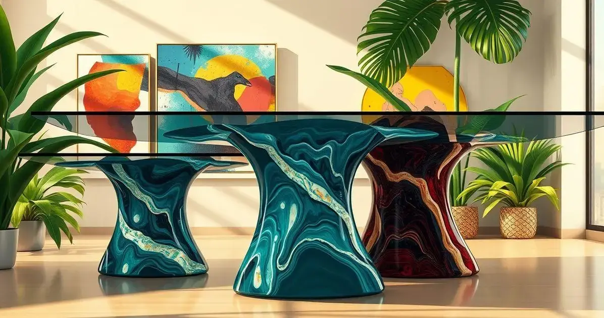 Base de mesa de jantar em resina no rj