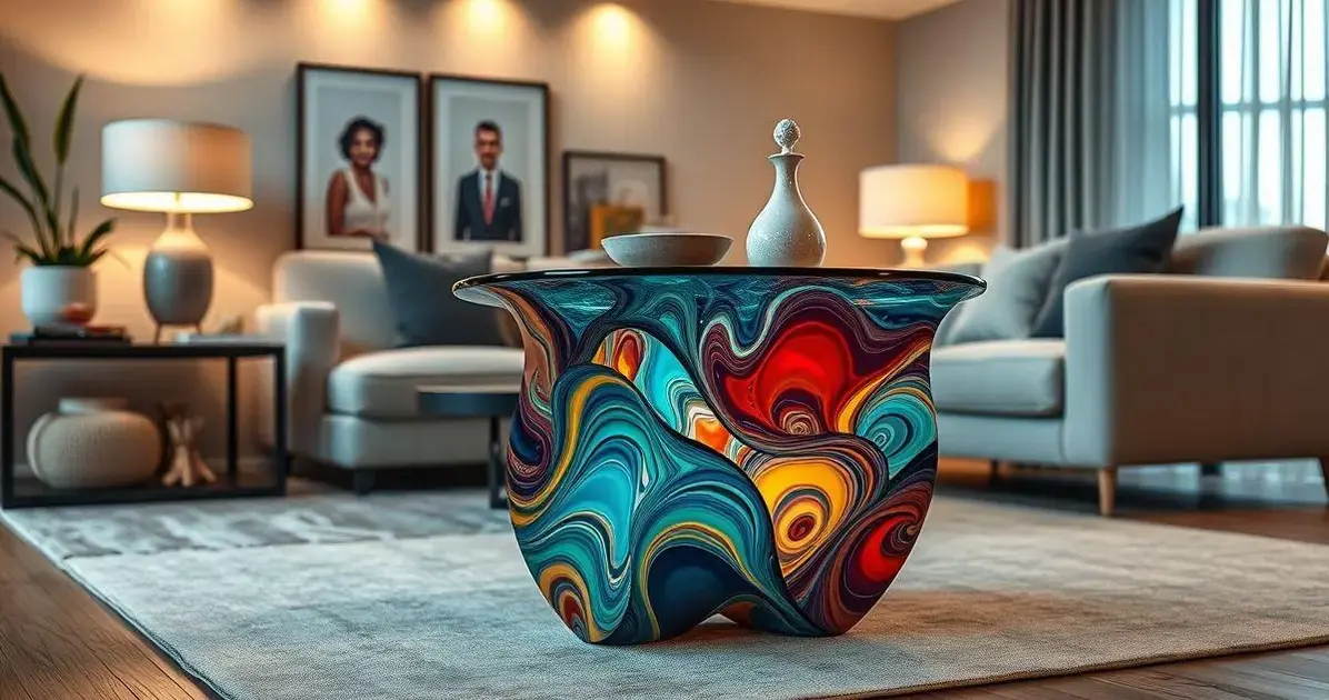 Base de mesa lateral resinada