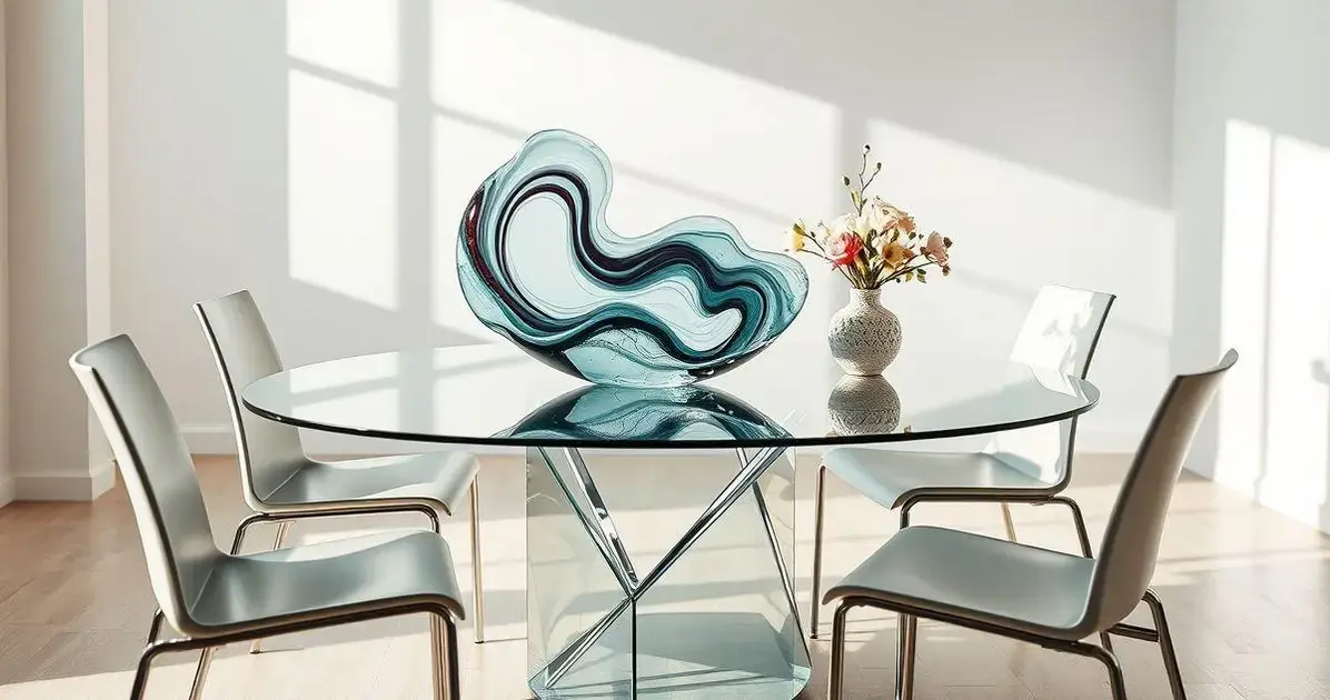 Centro para mesa de vidro em resina