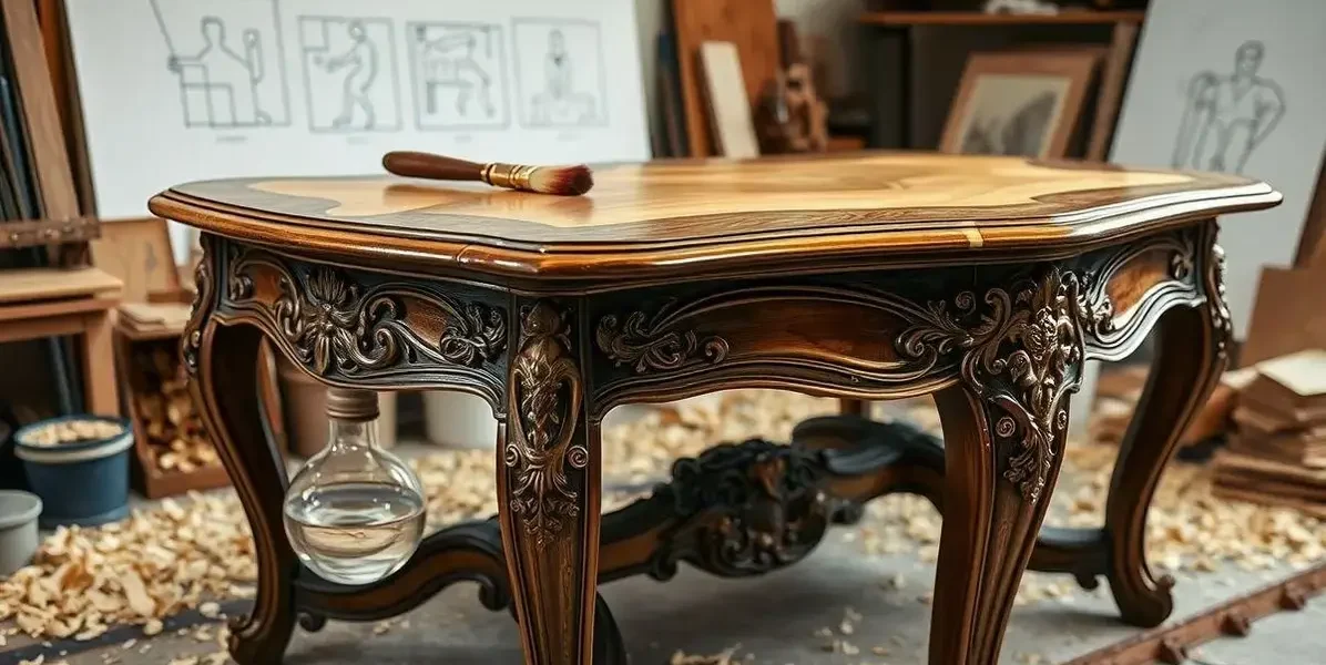 Como aplicar aplique de resina em mesa luiz xv