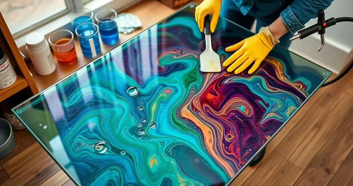 Como aplicar resina epoxi na mesa de vidro Como aplicar resina epoxi na mesa de vidro