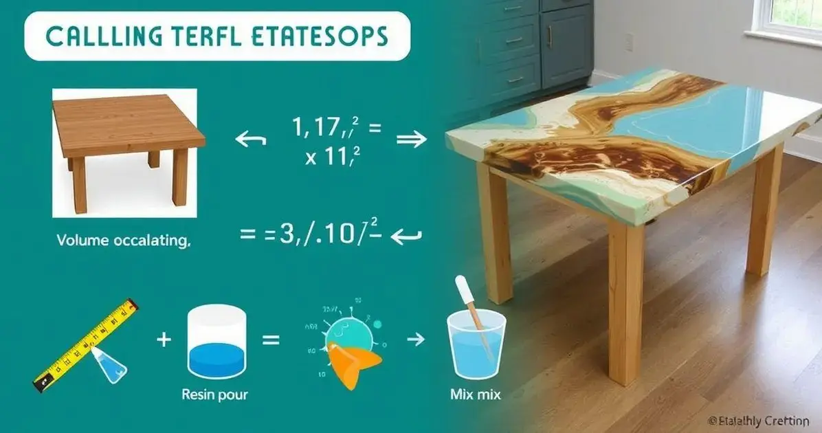Como calcular a quantidade de resina em uma mesa