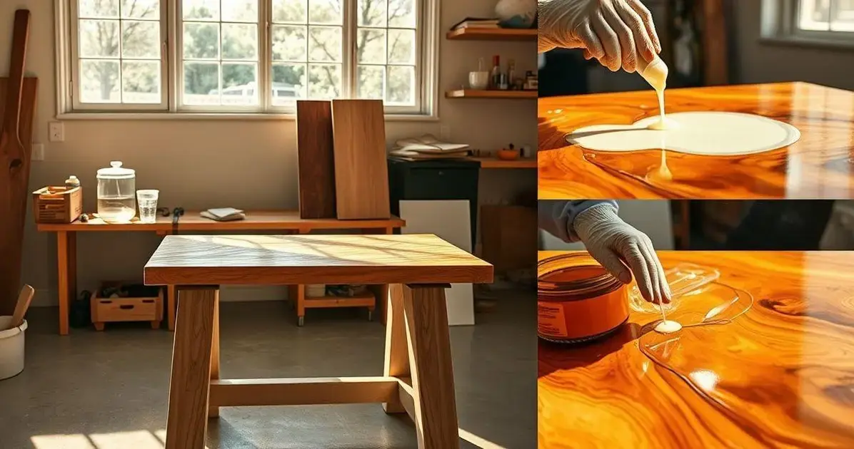 Como colocar resina em mesa de madeira em casa Como colocar resina em mesa de madeira em casa