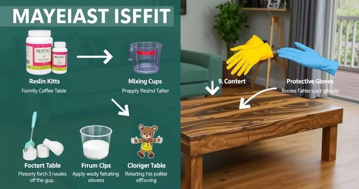 Como colocar resina na mesa de centro Como colocar resina na mesa de centro