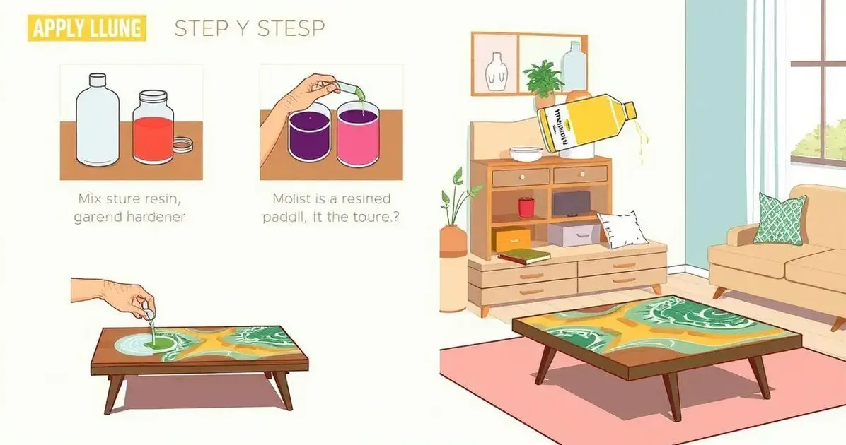 Como colocar resina na mesa de centro Como colocar resina na mesa de centro