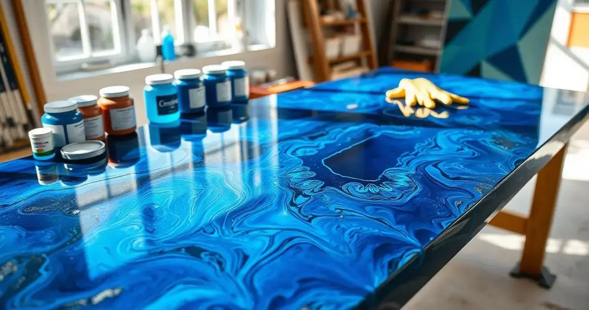 Como comprar resina azul liquida para fazer mesa de vidro