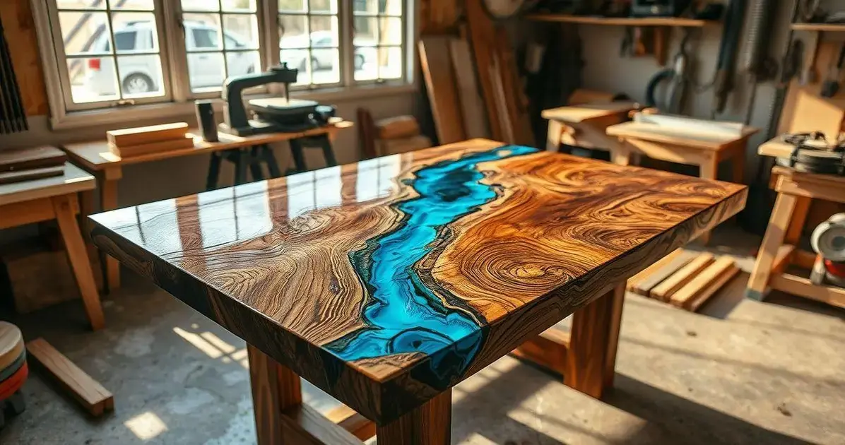 Como faz mesa de resina e madeira