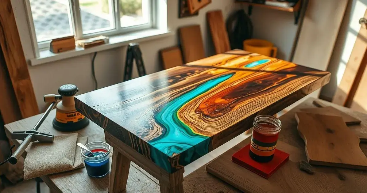 Como faze mesas de madeira com resina Como faze mesas de madeira com resina