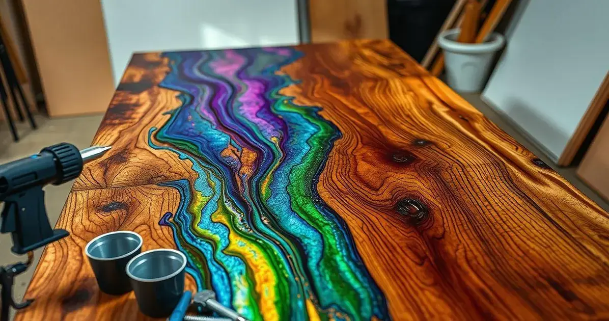 Como fazer mesa com madeira e resina de vidro