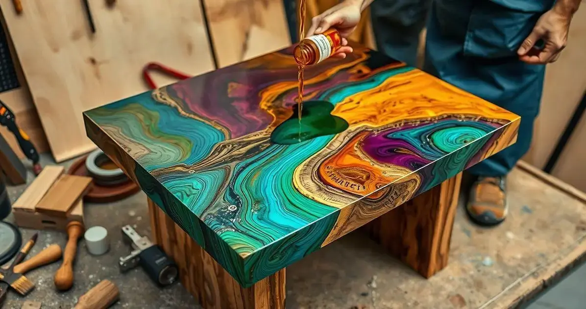 Como fazer mesa com retalhos de madeira e resina Como fazer mesa com retalhos de madeira e resina