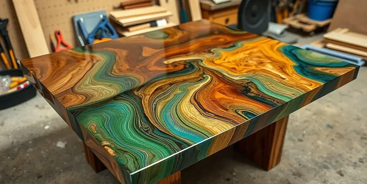 Como fazer mesa com retalhos de madeira e resina