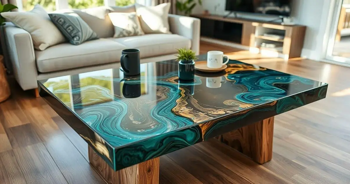 Como fazer mesa de centro com resina epóxi