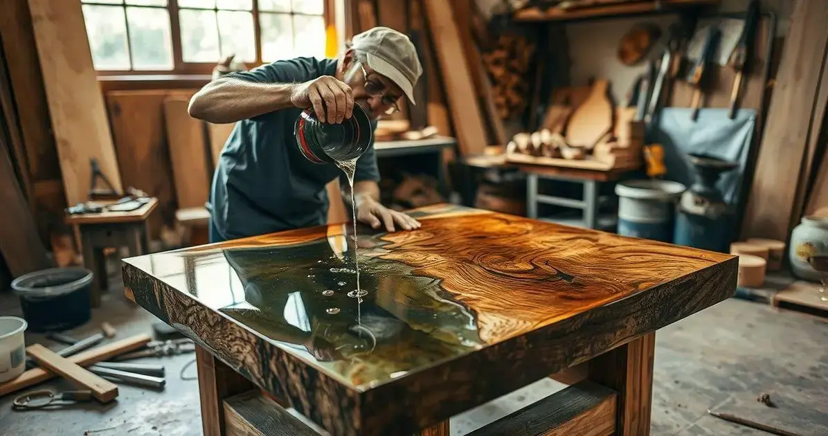 Como fazer mesa de centro rustico resinado