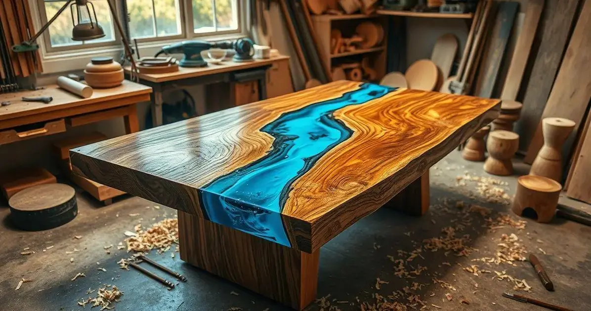 Como fazer mesa de madeira co resina epox Como fazer mesa de madeira co resina epox