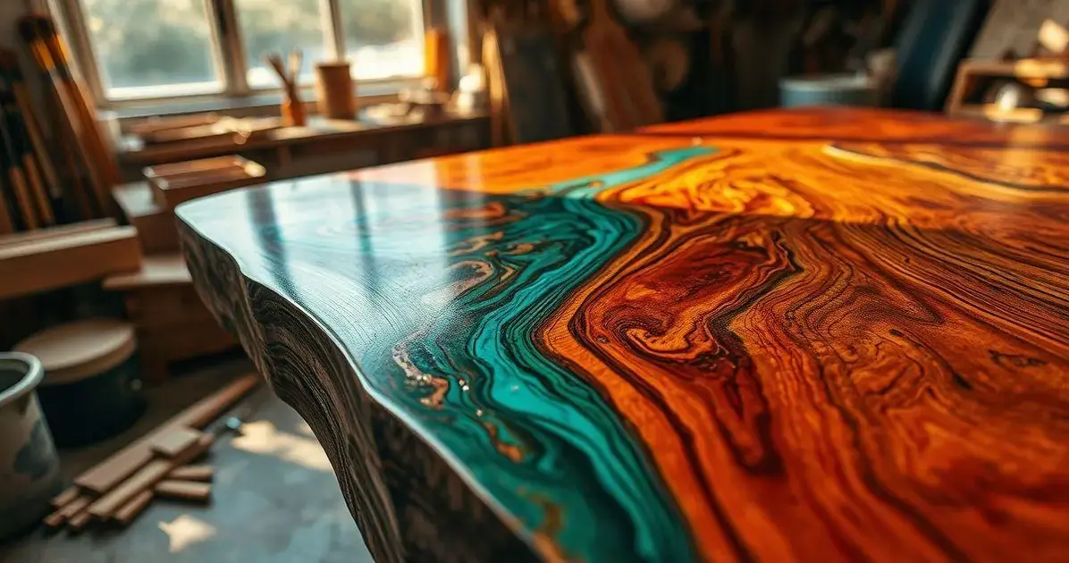 Como fazer mesa de madeira com material resina Como fazer mesa de madeira com material resina