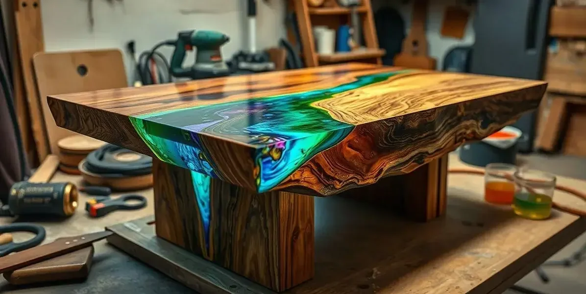 Como fazer mesa de madeira com material resina