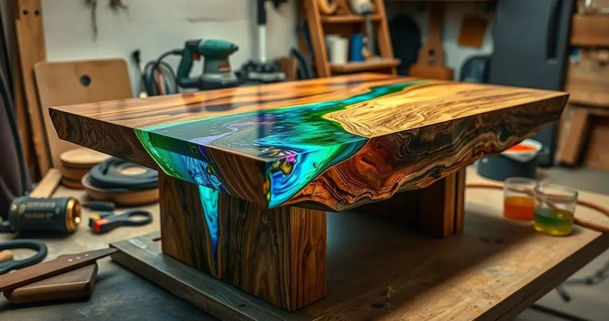 Como fazer mesa de madeira com material resina Como fazer mesa de madeira com material resina