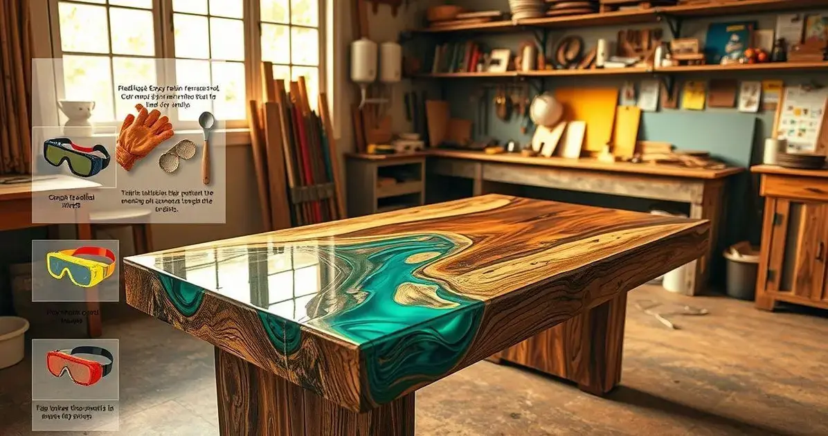 Como fazer mesa de madeira e resina epoxi