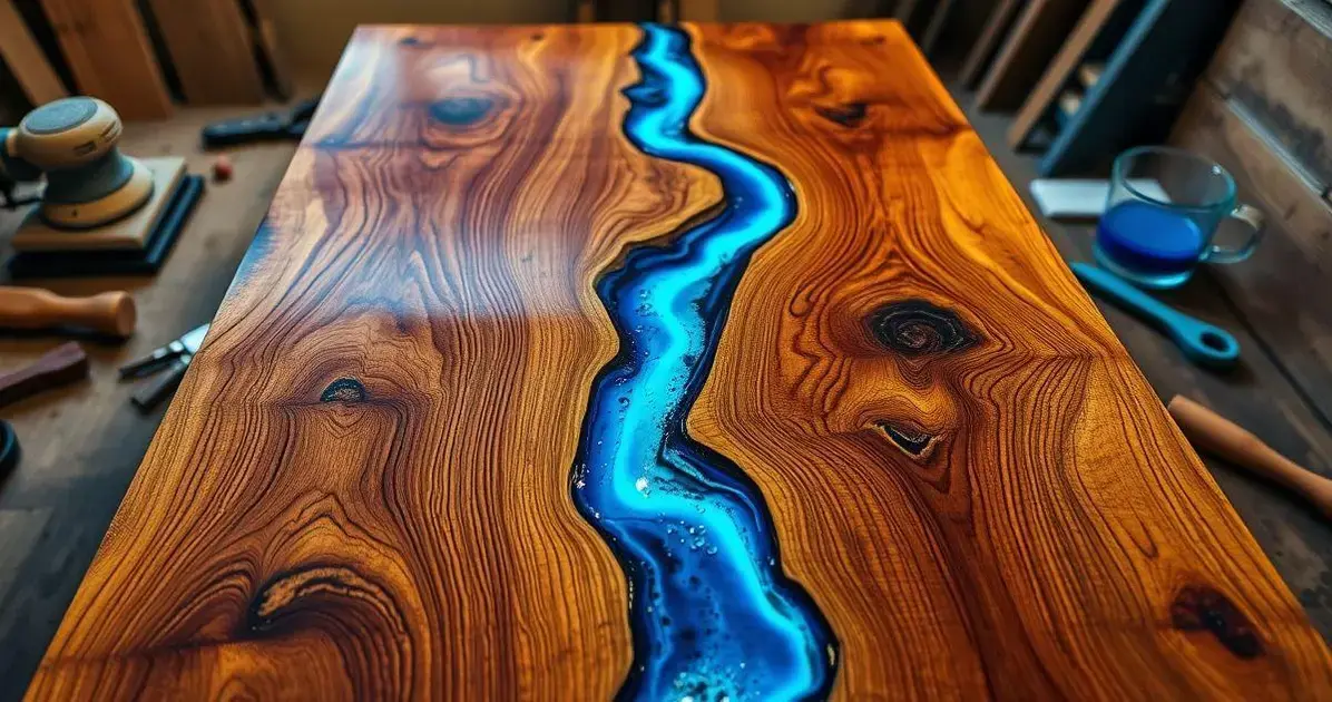 Como fazer mesa de madeira e resina epoxi