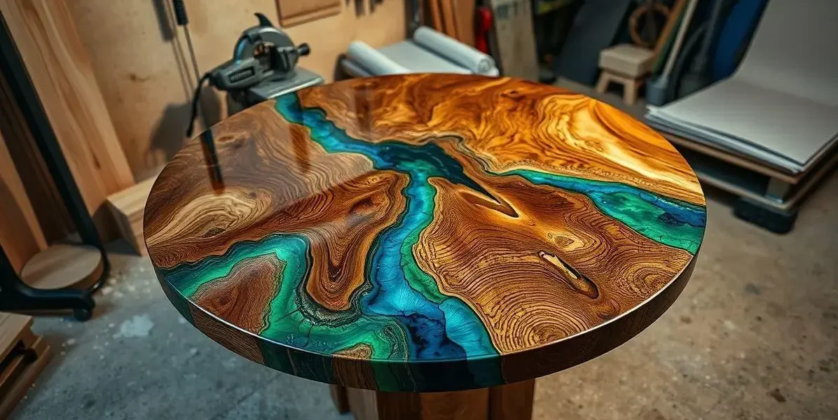 Como fazer mesa de madeira redonda com resina