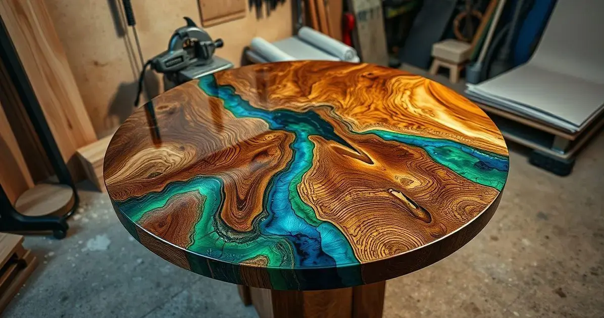 Como fazer mesa de madeira redonda com resina