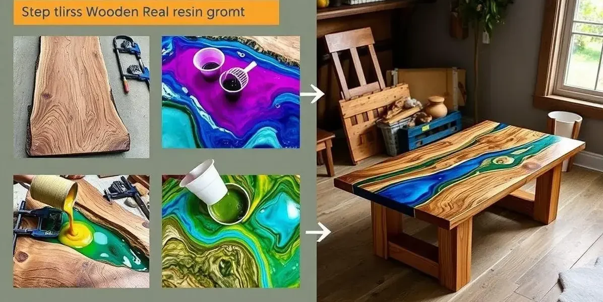 Como fazer mesa de madeira resina