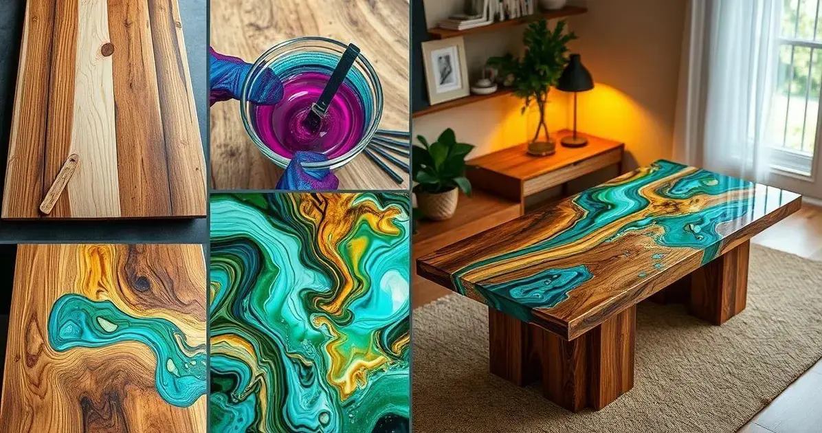 Como fazer mesa de madeira rustica com resina epóxi