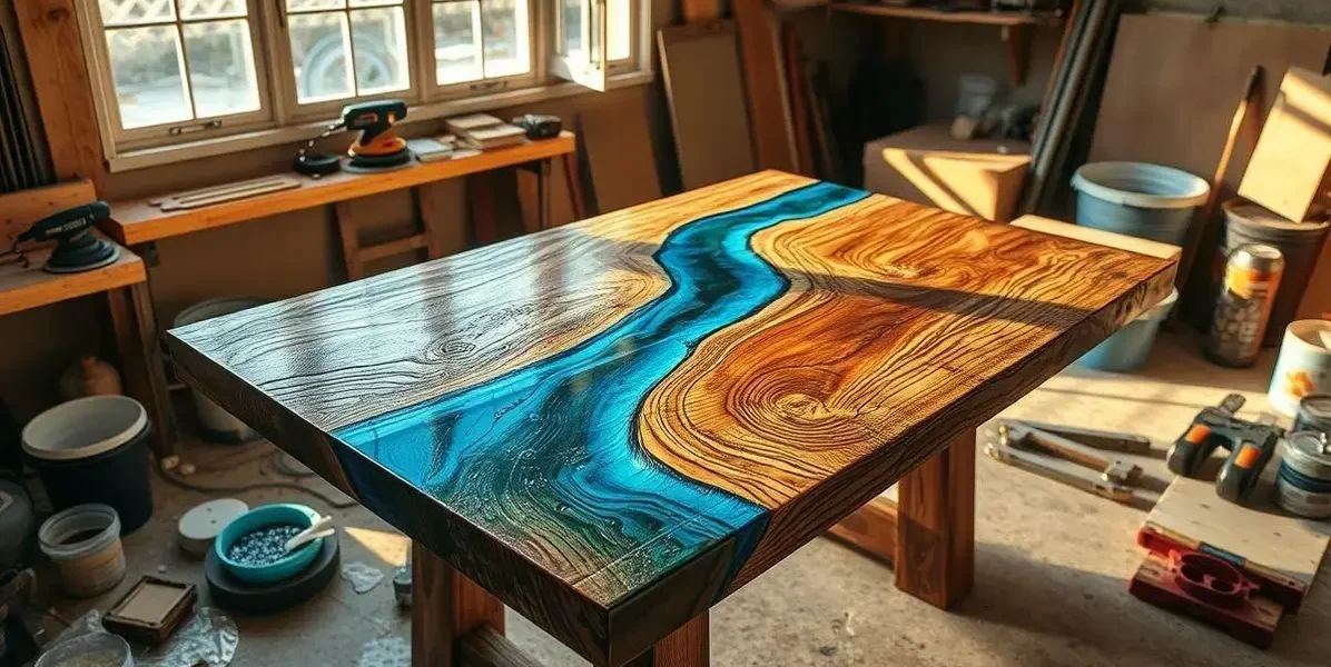Como fazer mesa de madeira rustica com resina epóxi