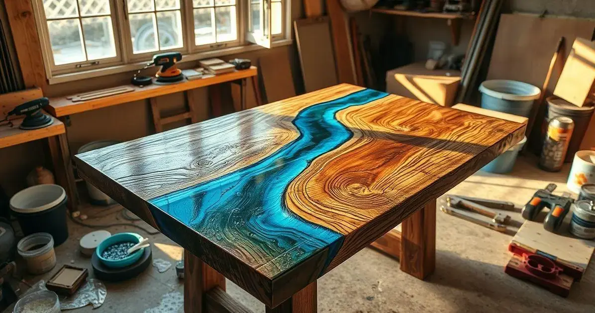 Como fazer mesa de madeira rustica com resina epóxi