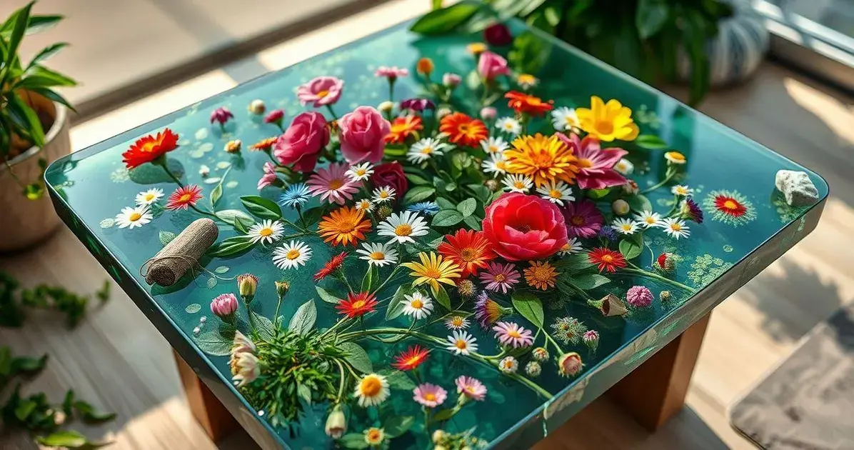 Como fazer mesa de resina com flores