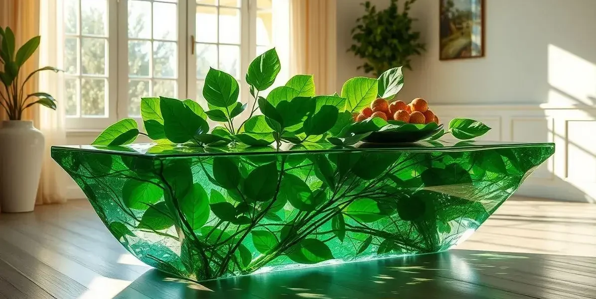 Como fazer mesa de resina com folhas