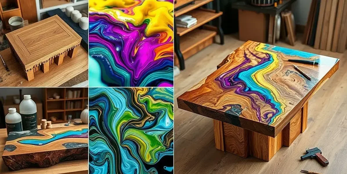 Como fazer mesa de resina com madeira molde